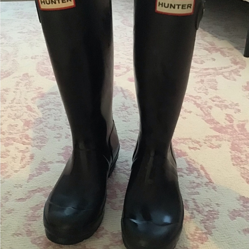 Hunter Black Rain Boots Girls Size 5